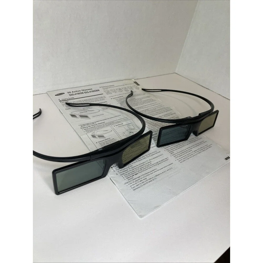 Samsung 3D Active Glasses Model SSG-4100GB Lot of 2 Pairs Smart TV Home Use